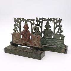 Pair of Patinated Bronze Bookends on Granite Bases Inspired by Maxfield Parrish - 2499035