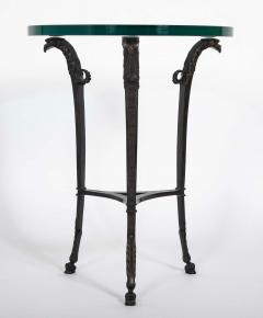 Pair of Patinated Bronze Glass Top Side Tables - 4479337