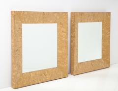 Pair of Paul Franklin Style Cork Square Mirrors - 2916633