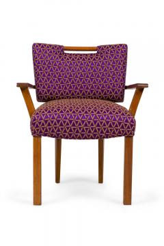 Pair of Paul Laszlo Mid Century American Geometric Upholstered Armchairs - 4652991