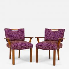 Pair of Paul Laszlo Mid Century American Geometric Upholstered Armchairs - 4700928