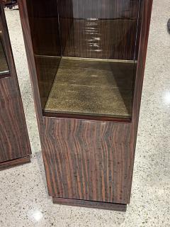 Pair of Pedestals Columns in Makassar Ebony Wood - 3903081