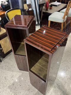 Pair of Pedestals Columns in Makassar Ebony Wood - 3903082