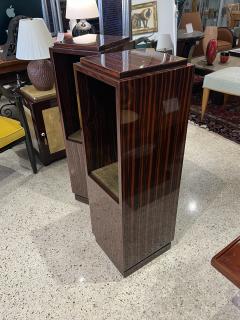 Pair of Pedestals Columns in Makassar Ebony Wood - 3903084