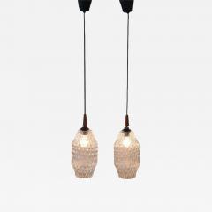 Pair of Pendant Lamps in Murano Glass Italy 1960s - 4195102