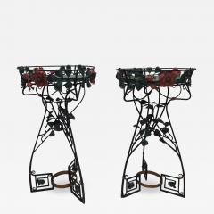 Pair of Period Art Nouveau Wrought iron Fernery Plant Stands - 1236988