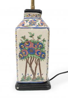 Pair of Persian Style Folk Earthenware Vase Table Lamps - 1381674