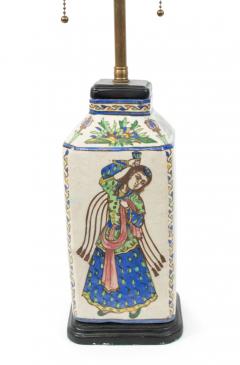 Pair of Persian Style Folk Earthenware Vase Table Lamps - 4665191