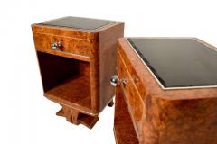 Pair of Petite Art Deco Nightstands Amboyna Roots France circa 1930 - 1488062