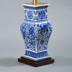 Pair of Petite Blue and White Lamps 20th Century - 4399360