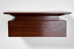 Pair of Petite Danish Modern Single Drawer Floating Nightstands in Rosewood - 4428565