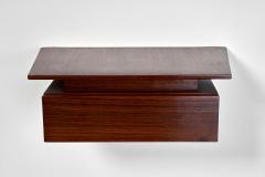 Pair of Petite Danish Modern Single Drawer Floating Nightstands in Rosewood - 4428566