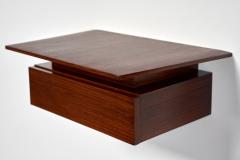 Pair of Petite Danish Modern Single Drawer Floating Nightstands in Rosewood - 4428567