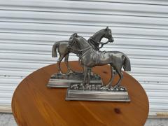 Pair of Pewter Stallion and Mare Bookends - 4415921
