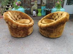 Pair of Pierre Paulin Style Tufted Swivel Pod Chairs Mid Century Modern - 1520656