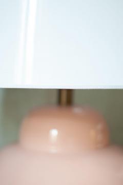 Pair of Pink Ceramic Lamps With Methacrylate Shades - 4529810