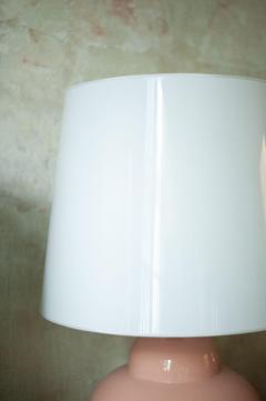 Pair of Pink Ceramic Lamps With Methacrylate Shades - 4529811