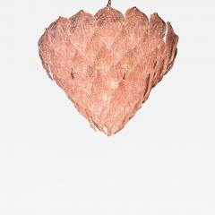 Pair of Pink Murano Glass Polar Chandelier Italy 1970s - 1824327