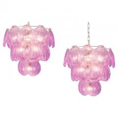 Pair of Pink Shell Murano Glass Chandelier circa 2000s - 4552926