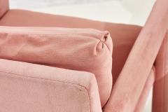 Pair of Pink Velvet Post Modern Parsons Lounge Chairs - 2040021
