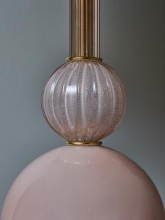 Pair of Pink and Gray Murano Glass Table Lamps - 3107078