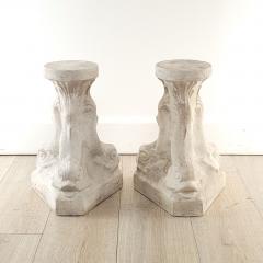Pair of Plaster Grotto Pedestals with Dolphins circa 1950s Two pairs available - 3629529