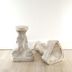 Pair of Plaster Grotto Pedestals with Dolphins circa 1950s Two pairs available - 3629531