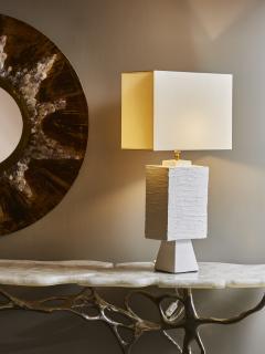 Pair of Plaster Rectangular Table Lamps - 2126743