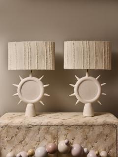 Pair of Plaster Sunshine Table Lamps - 3591631