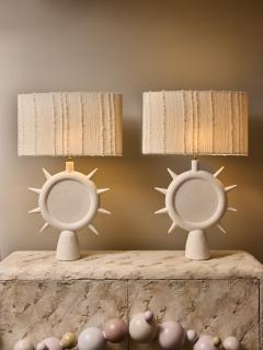 Pair of Plaster Sunshine Table Lamps - 3591633