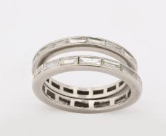 Pair of Platinum and Diamond Baguette Bands - 1534954