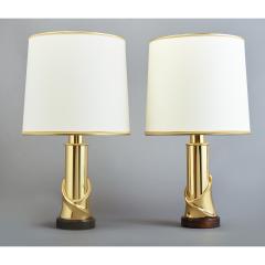 Pair of Polished Brass Table Lamps 1970s - 1632985