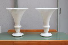 Pair of Polished Marble Urn Shaped Table Lamps - 2339572