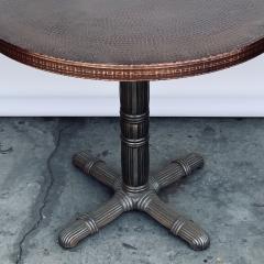 Pair of Polished Steel and Antiviral Raw Copper Top Gueridon Side Tables - 1402879