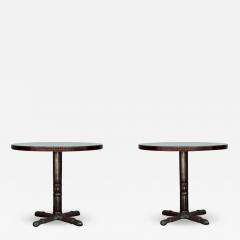 Pair of Polished Steel and Antiviral Raw Copper Top Gueridon Side Tables - 1407145