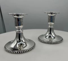 Pair of Portuguese Sterling Silver Candle Sticks - 3079889