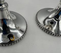 Pair of Portuguese Sterling Silver Candle Sticks - 3079893