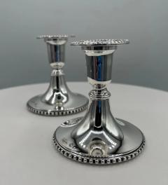 Pair of Portuguese Sterling Silver Candle Sticks - 3079914