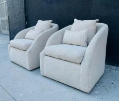 Pair of Post Modern Armchairs with a Swivel Base USA 1990s - 3609695
