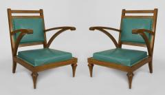 Pair of Post War Modern Oak Slipper Form Armchairs - 424703