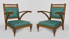 Pair of Post War Modern Oak Slipper Form Armchairs - 424703