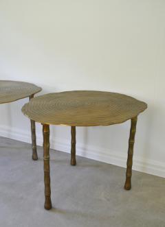 Pair of Postmodern Brass Side Tables - 3176652