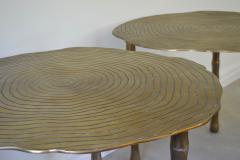 Pair of Postmodern Brass Side Tables - 3176655