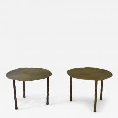 Pair of Postmodern Brass Side Tables - 3182991