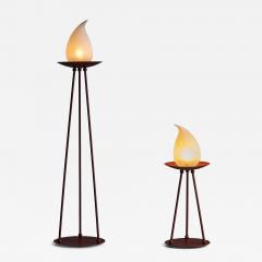 Pair of Postmodern Tripod Lamps in the Memphis Style Italy 1980s - 4648414