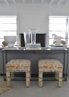 Pair of Postmodern Upholstered Stools - 1751243