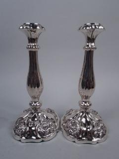 Pair of Pretty Austrian Biedermeier Classical Silver Candlesticks 1863 - 3767159