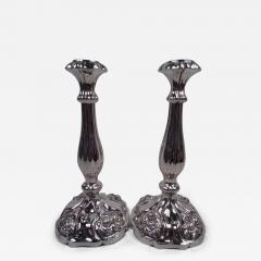 Pair of Pretty Austrian Biedermeier Classical Silver Candlesticks 1863 - 3771663