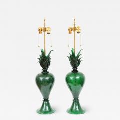 Pair of Pulegoso Murano Glass Studio Table Lamps - 882555