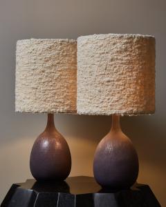 Pair of Purple Ceramic Table Lamps - 2755943